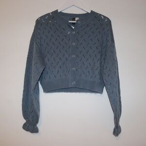 H&M | blue Pointelle Cardigan Size Small